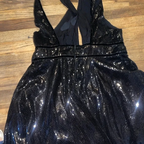 Free People Black Sparkle Backless Dress - Picture 3 of 7